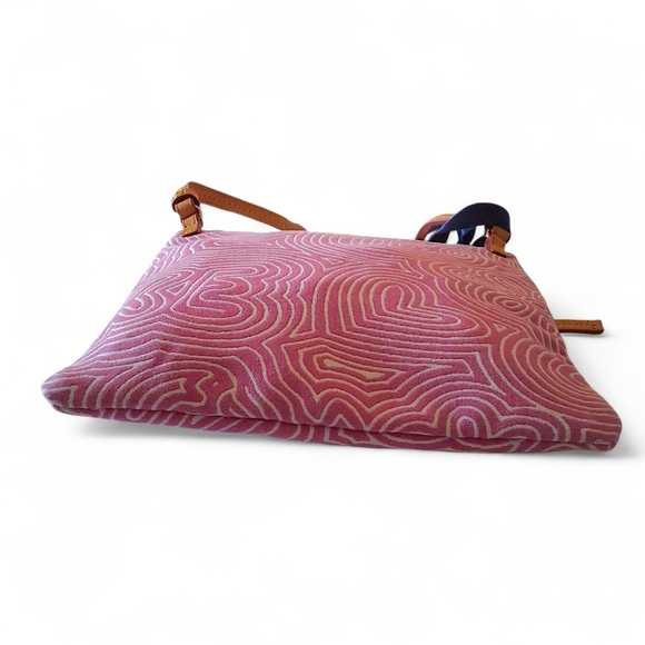 Dooney & Bourke Quilted Double Zip Crossbody – Pink Swirl Logo - Picture 5 of 13